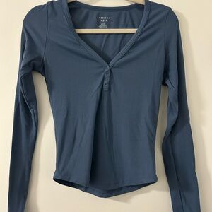 American Eagle Outfitters Slate Long Sleeve Tee